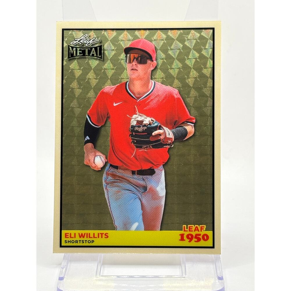 2026 Leaf Metal Eli Willits 1950 Super Prismatic Gold Vinyl 1/1 SSP Nationals
